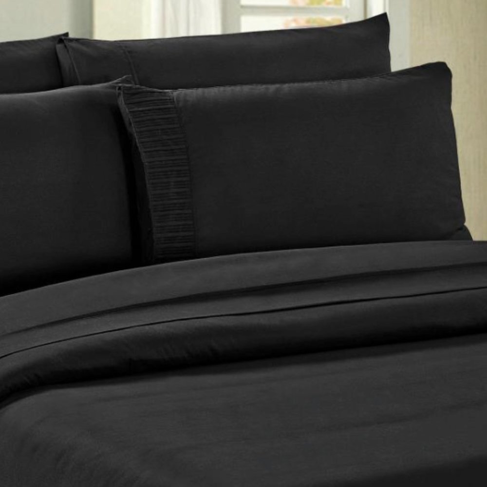 COPY - Bed sheet set Queen size black color 2 free pillowcases